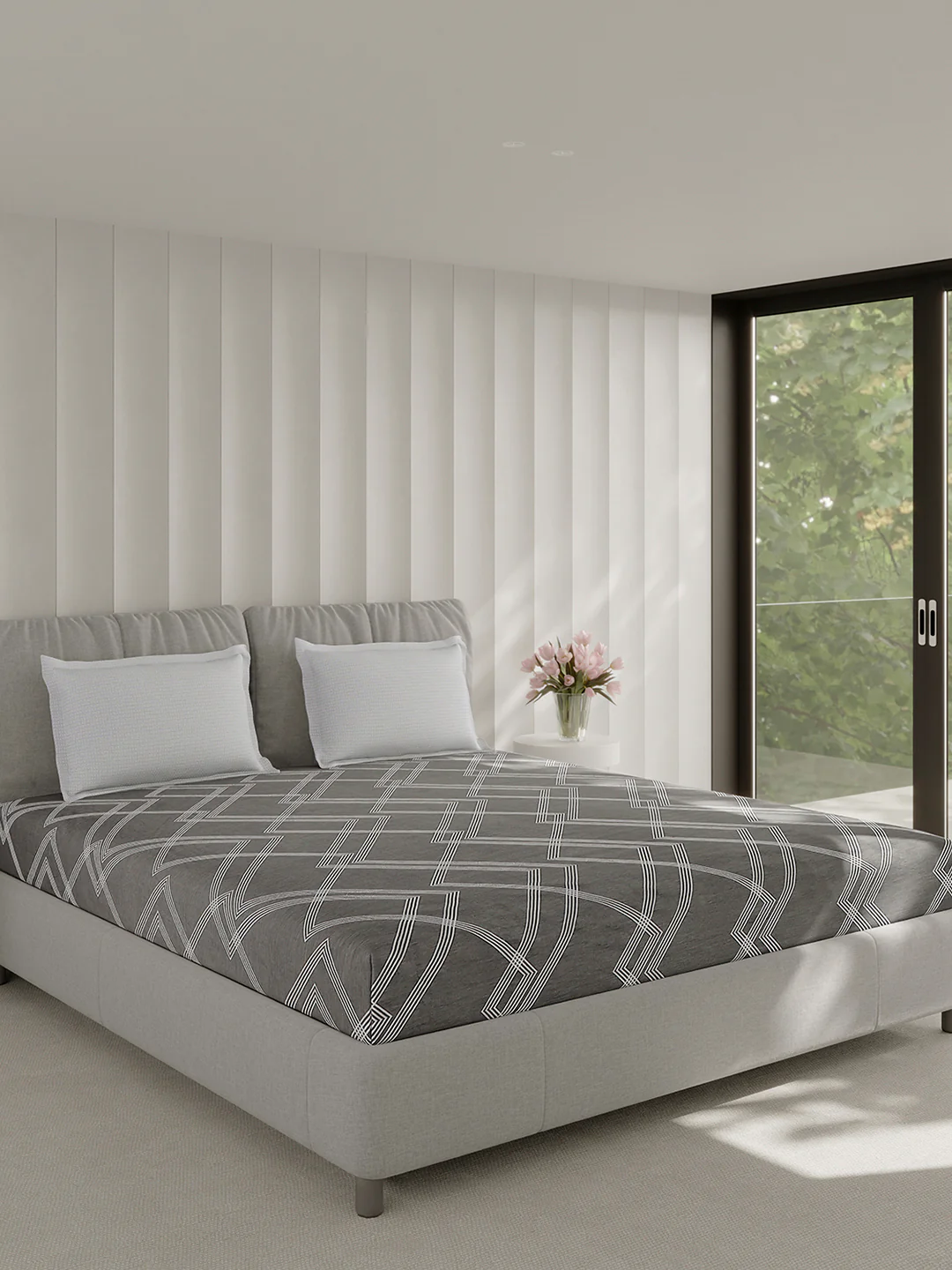 210 TC Cotton Double Bed 1 Bedsheet with 2 Pillow Covers (Ramona) - Image 4