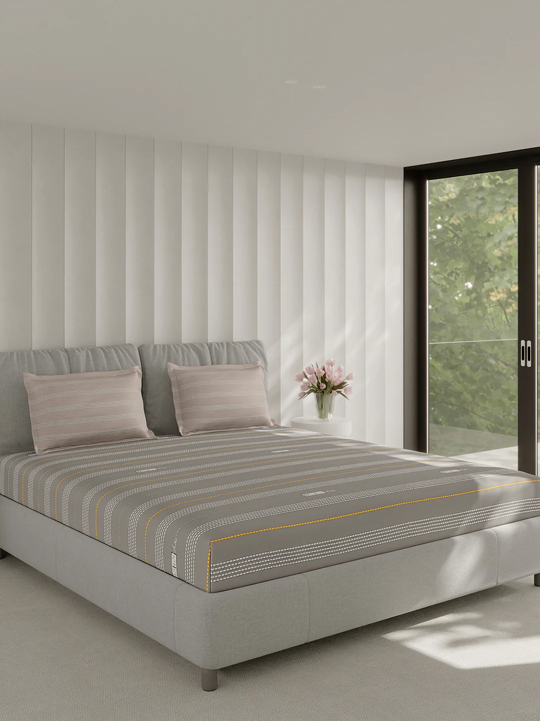 210 TC Cotton Double Bed 1 Bedsheet with 2 Pillow Covers (Ramona) - Image 4