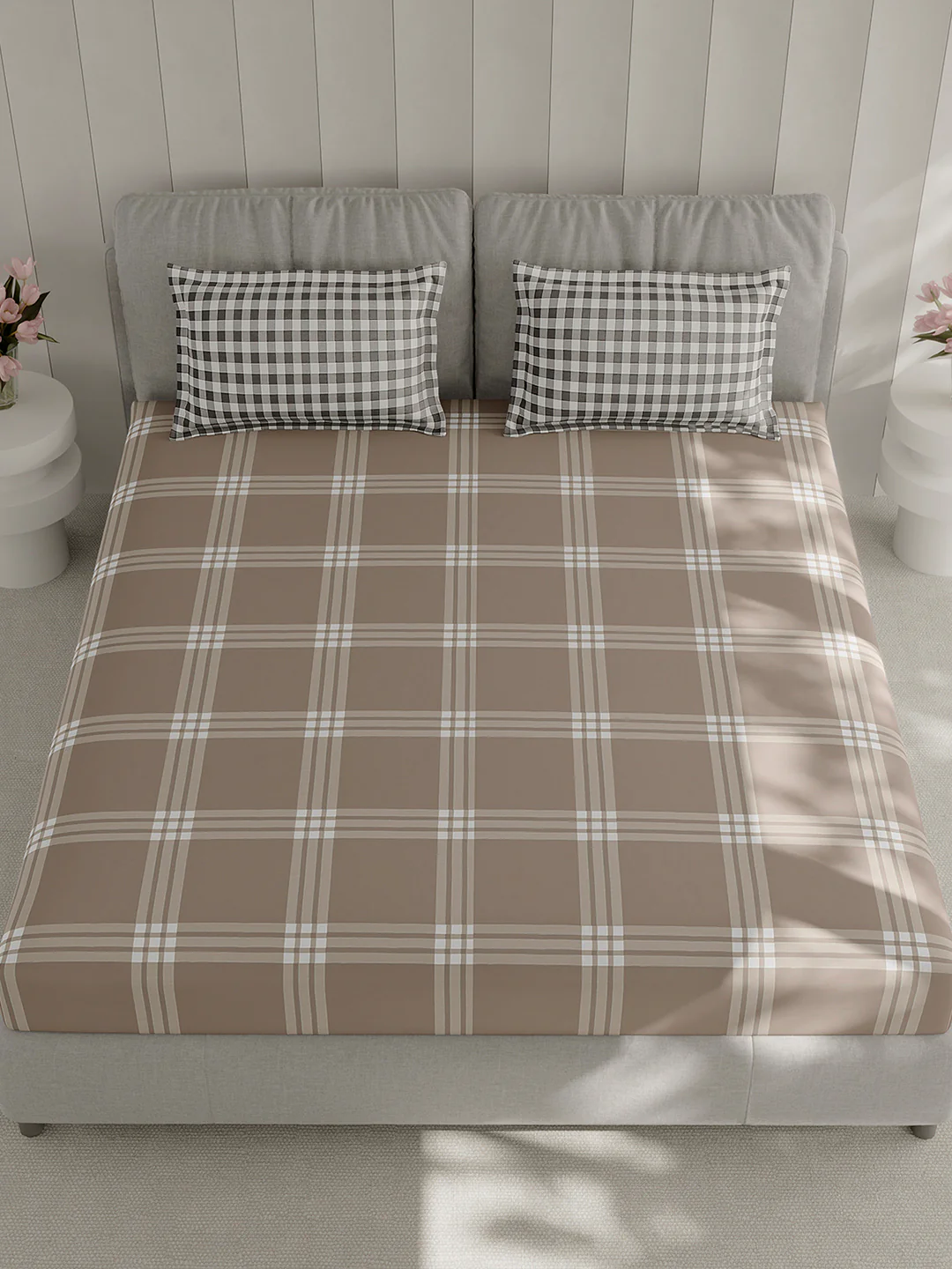 210 TC Cotton Double Bed 1 Bedsheet with 2 Pillow Covers (Ramona) - Image 2