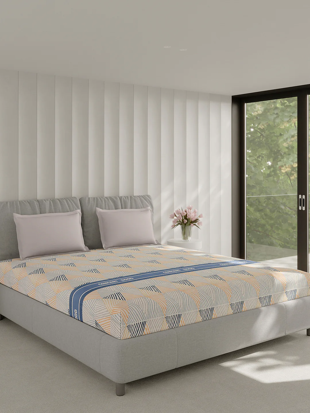 210 TC Cotton Double Bed 1 Bedsheet with 2 Pillow Covers (Ramona) - Image 4