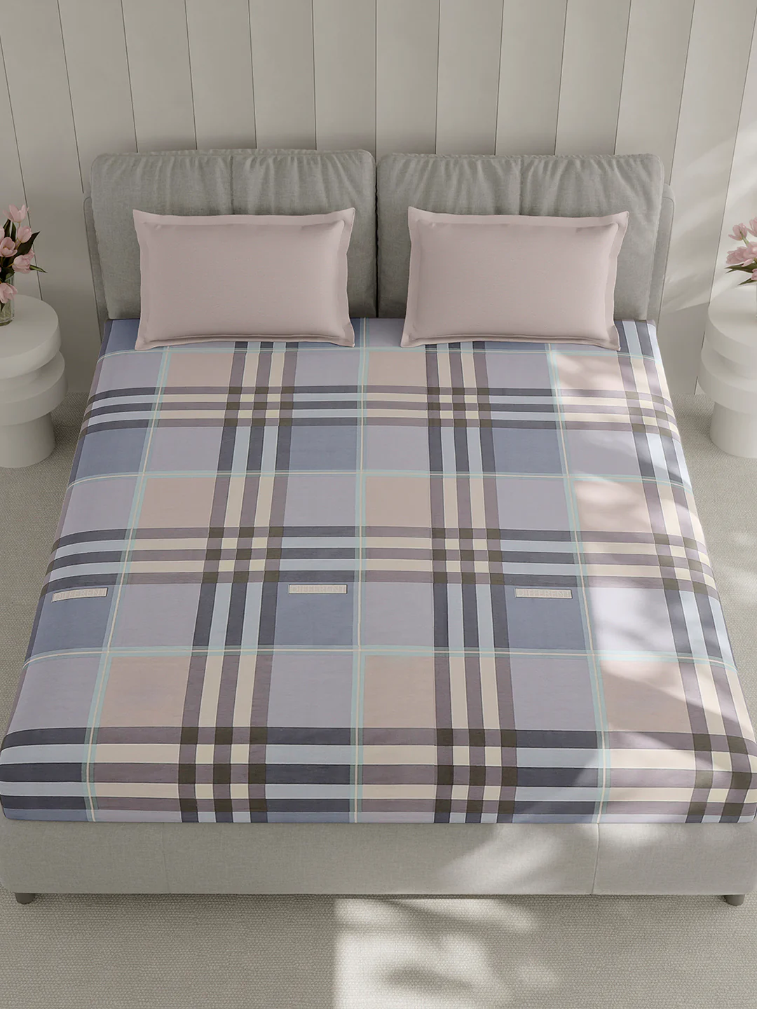210 TC Cotton Double Bed 1 Bedsheet with 2 Pillow Covers (Ramona) - Image 2