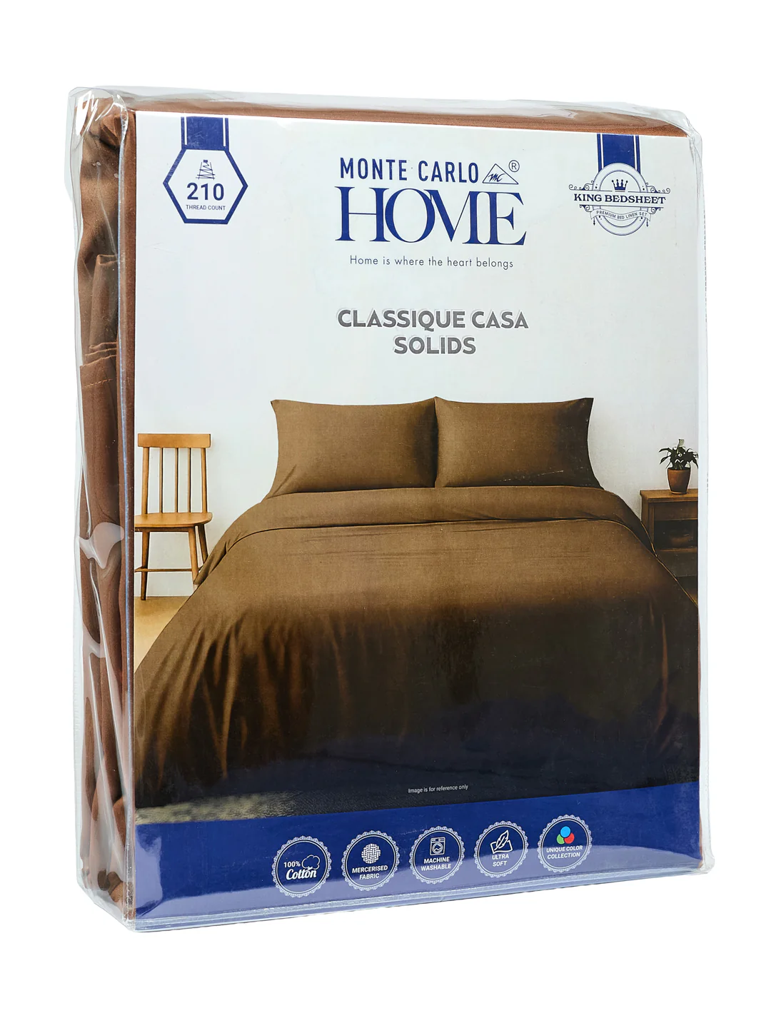 Premium 210 TC Pure Cotton King Size Bedsheet with 2 Pillow Covers Classique Casa Solids Collection - Image 11