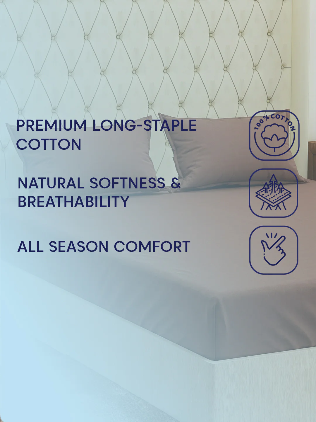 Premium 210 TC Pure Cotton King Size Bedsheet with 2 Pillow Covers Classique Casa Solids Collection - Image 9