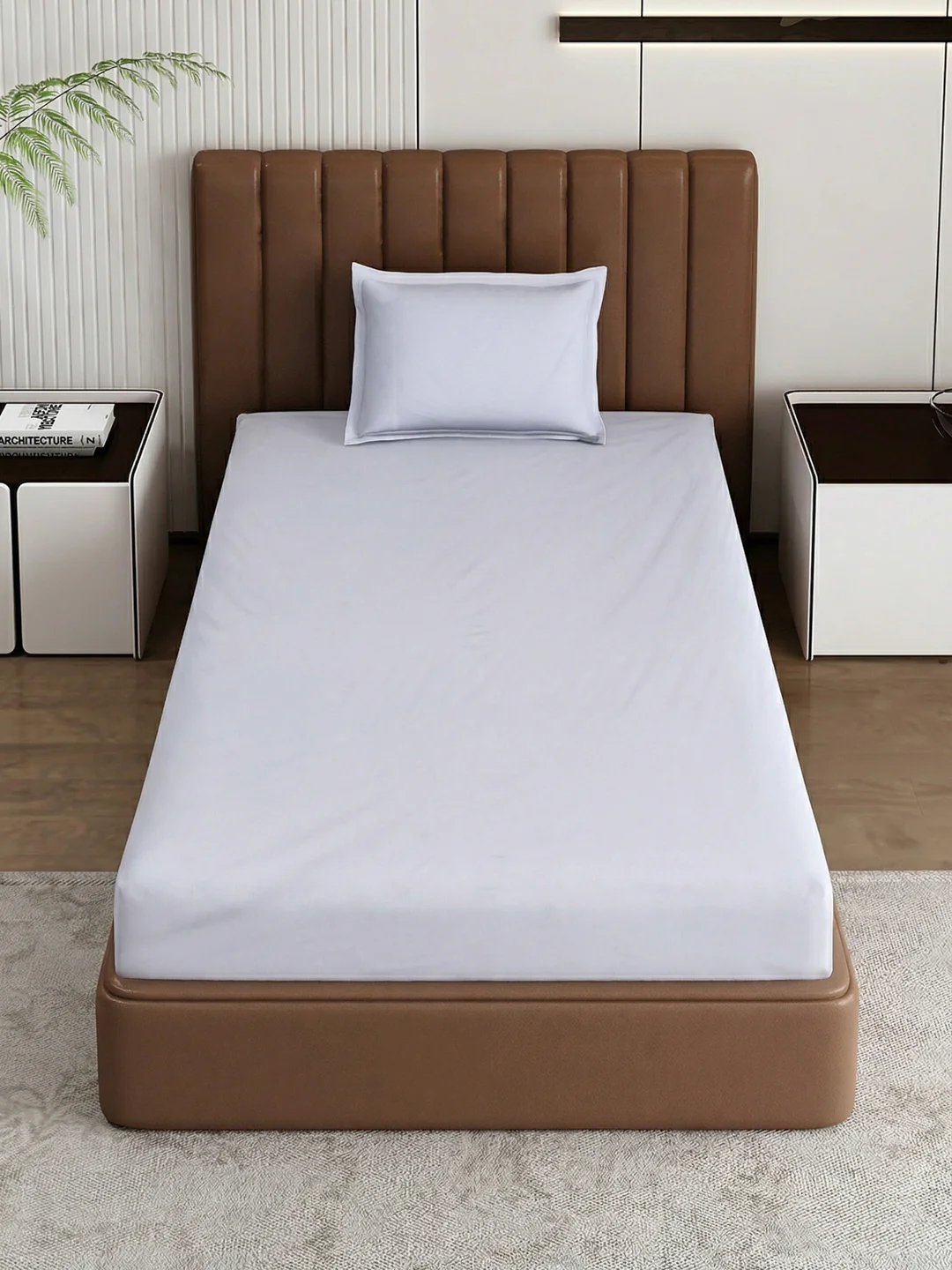 Premium 210 TC Pure Cotton Single Bed Bedsheet with 1 Pillow Cover Hotel Premium Collection - Image 4