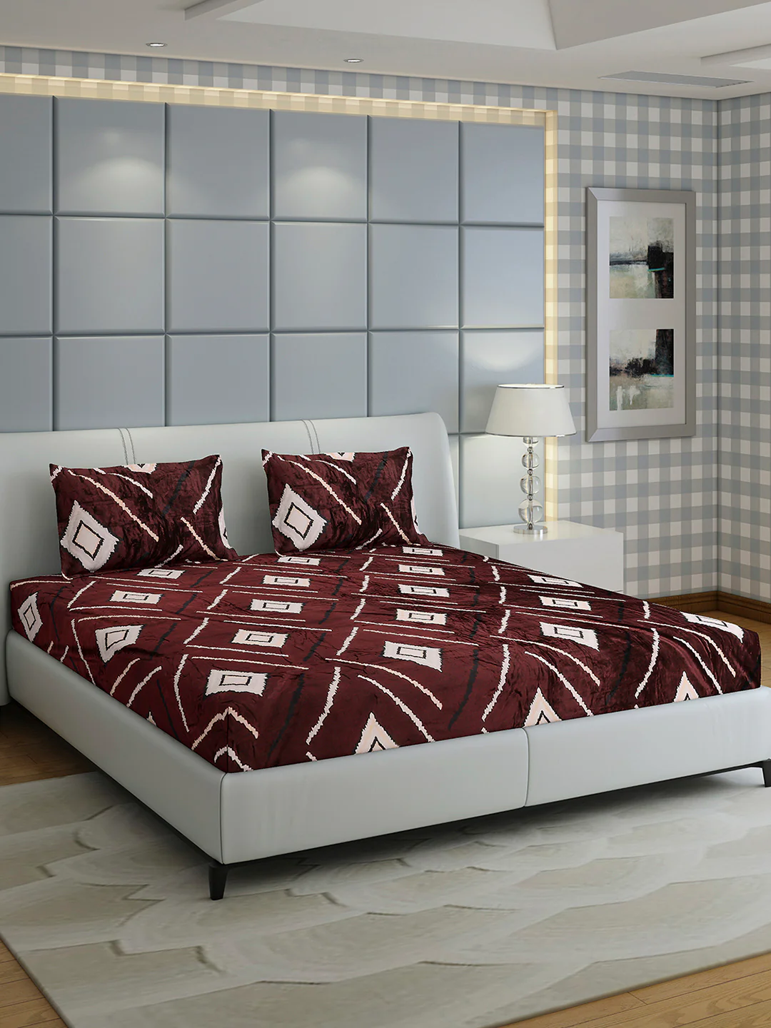 247 GSM Polyester King Bed 1 Bedsheet with 2 Pillow Cover (Teresa) - Image 4