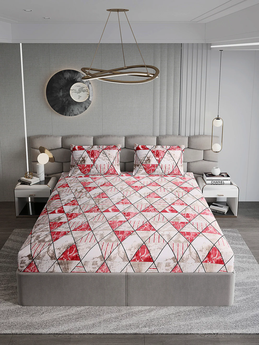 247 GSM Polyester King Bed 1 Bedsheet with 2 Pillow Cover (Vibe) - Image 3