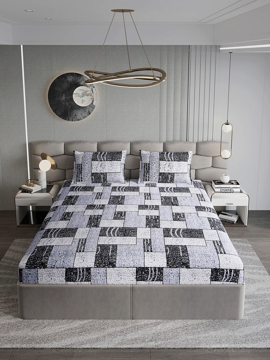 247 GSM Polyester King Bed 1 Bedsheet with 2 Pillow Cover (Vibe) - Image 3