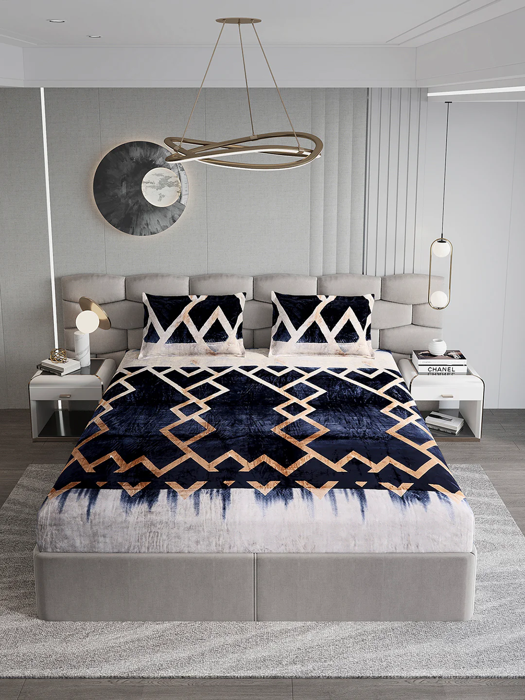 247 GSM Polyester King Bed 1 Bedsheet with 2 Pillow Cover (Vibe) - Image 3
