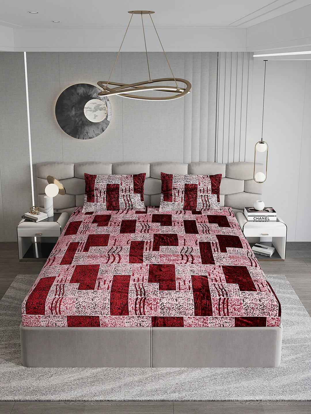 247 GSM Polyester King Bed 1 Bedsheet with 2 Pillow Cover (Vibe) - Image 3