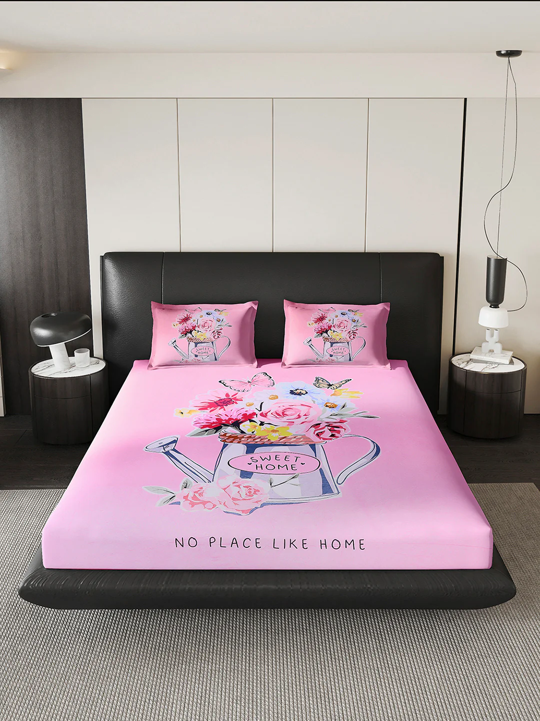 252 GSM Polyester King Bed 1 Bedsheet with 2 Pillow Cover (Urban) - Image 3