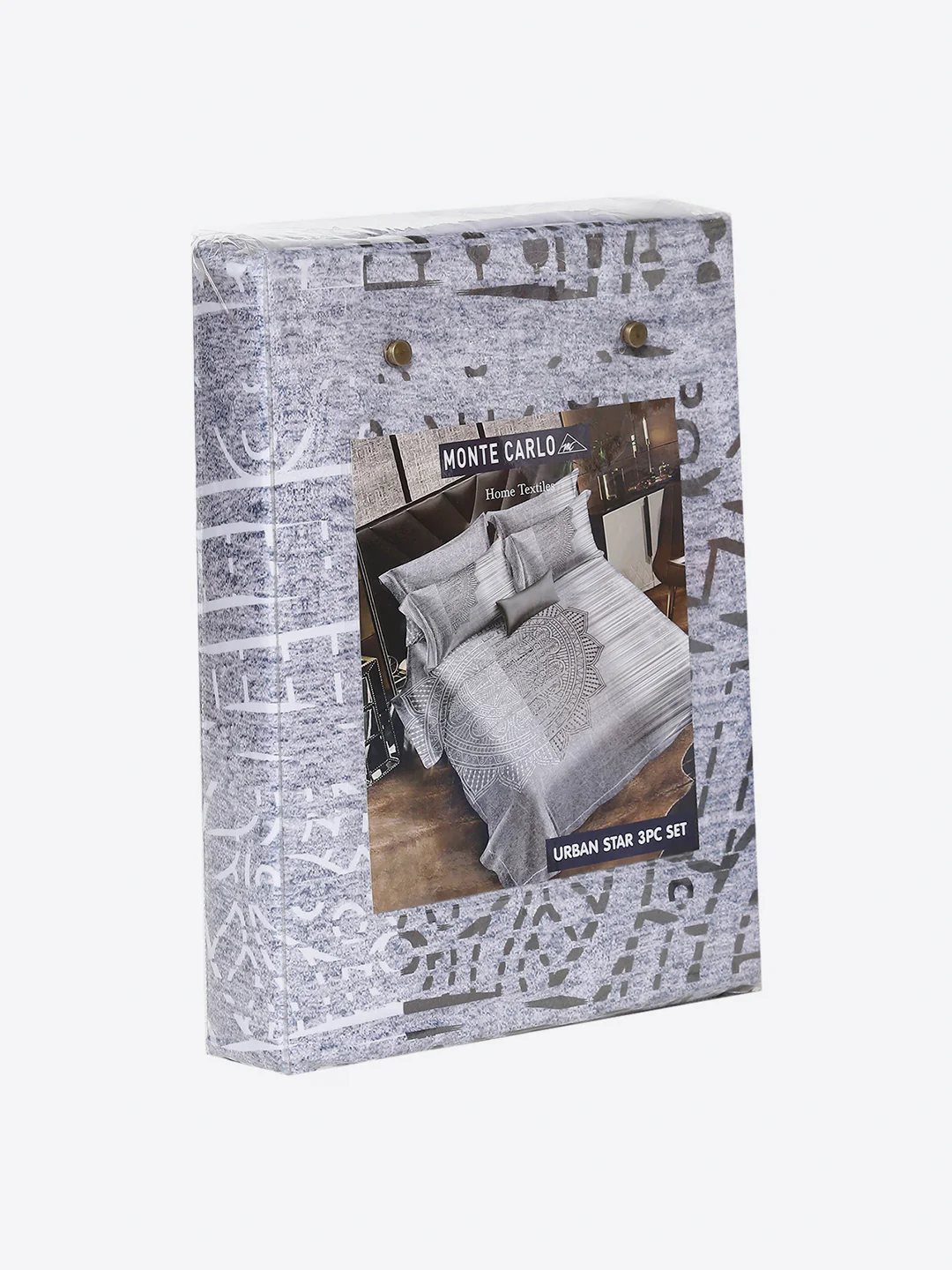 252 GSM Polyester King Bed 1 Bedsheet with 2 Pillow Cover (Urban) - Image 9