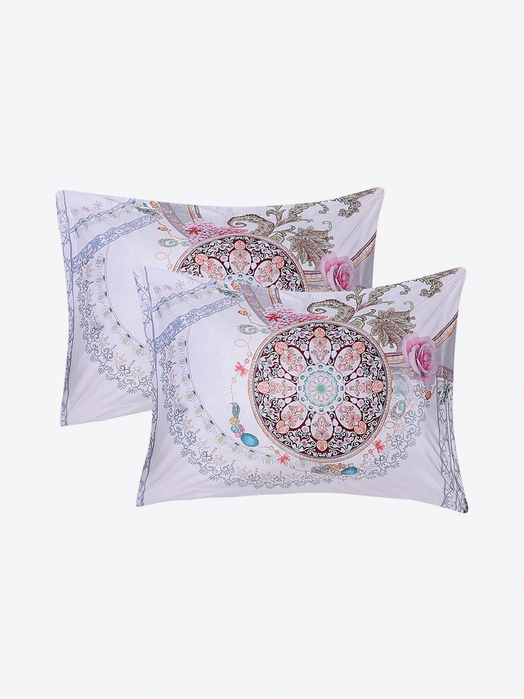 252 GSM Polyester King Bed 1 Bedsheet with 2 Pillow Cover (Urban) - Image 7