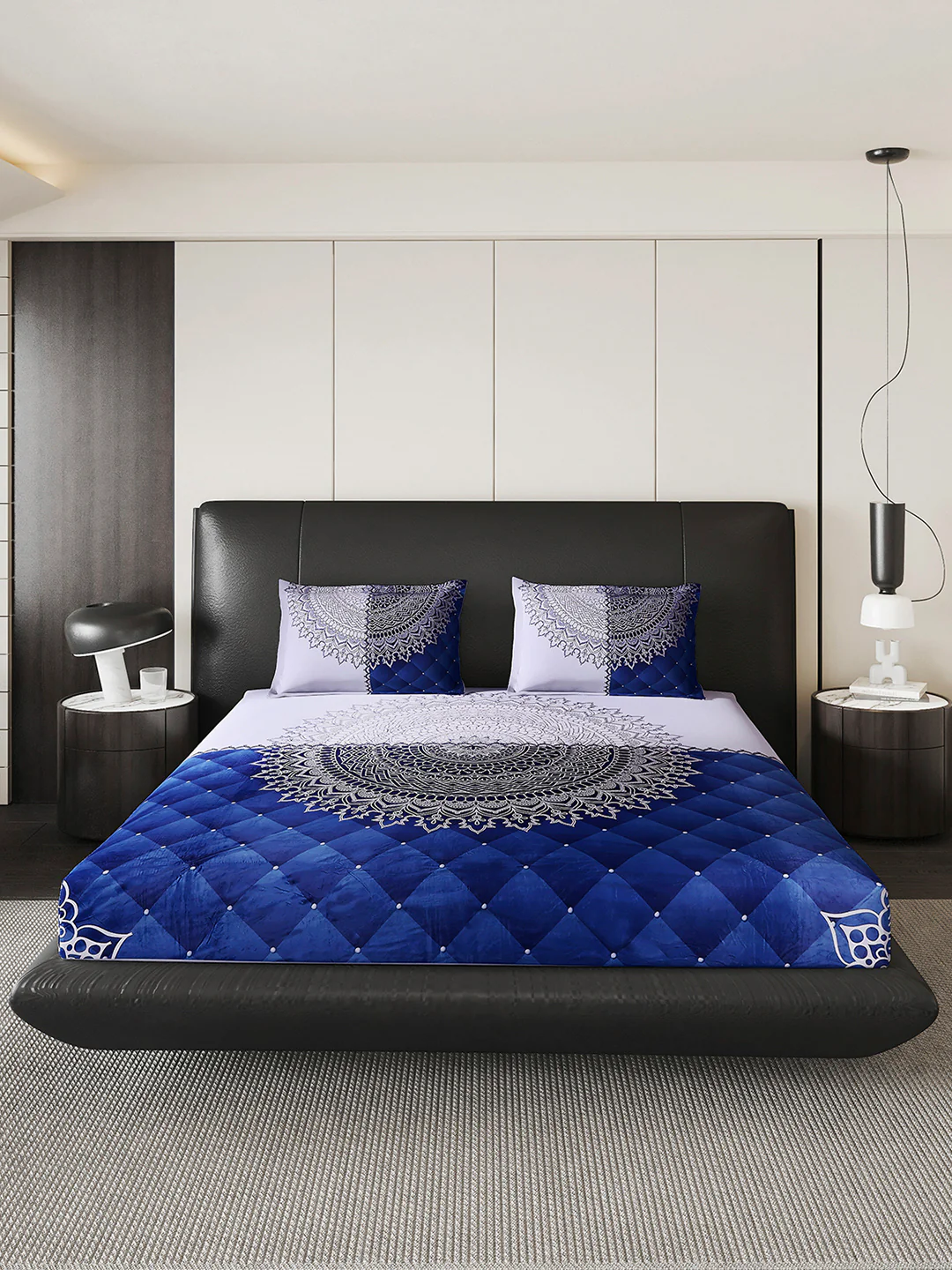 252 GSM Polyester King Bed 1 Bedsheet with 2 Pillow Cover (Urban) - Image 2