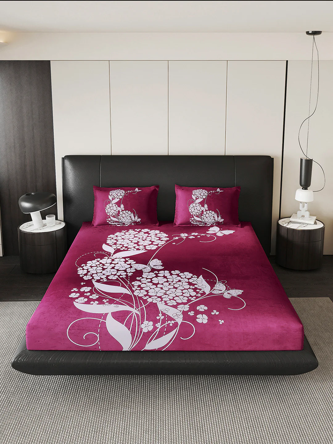 252 GSM Polyester King Bed 1 Bedsheet with 2 Pillow Cover (Urban) - Image 3