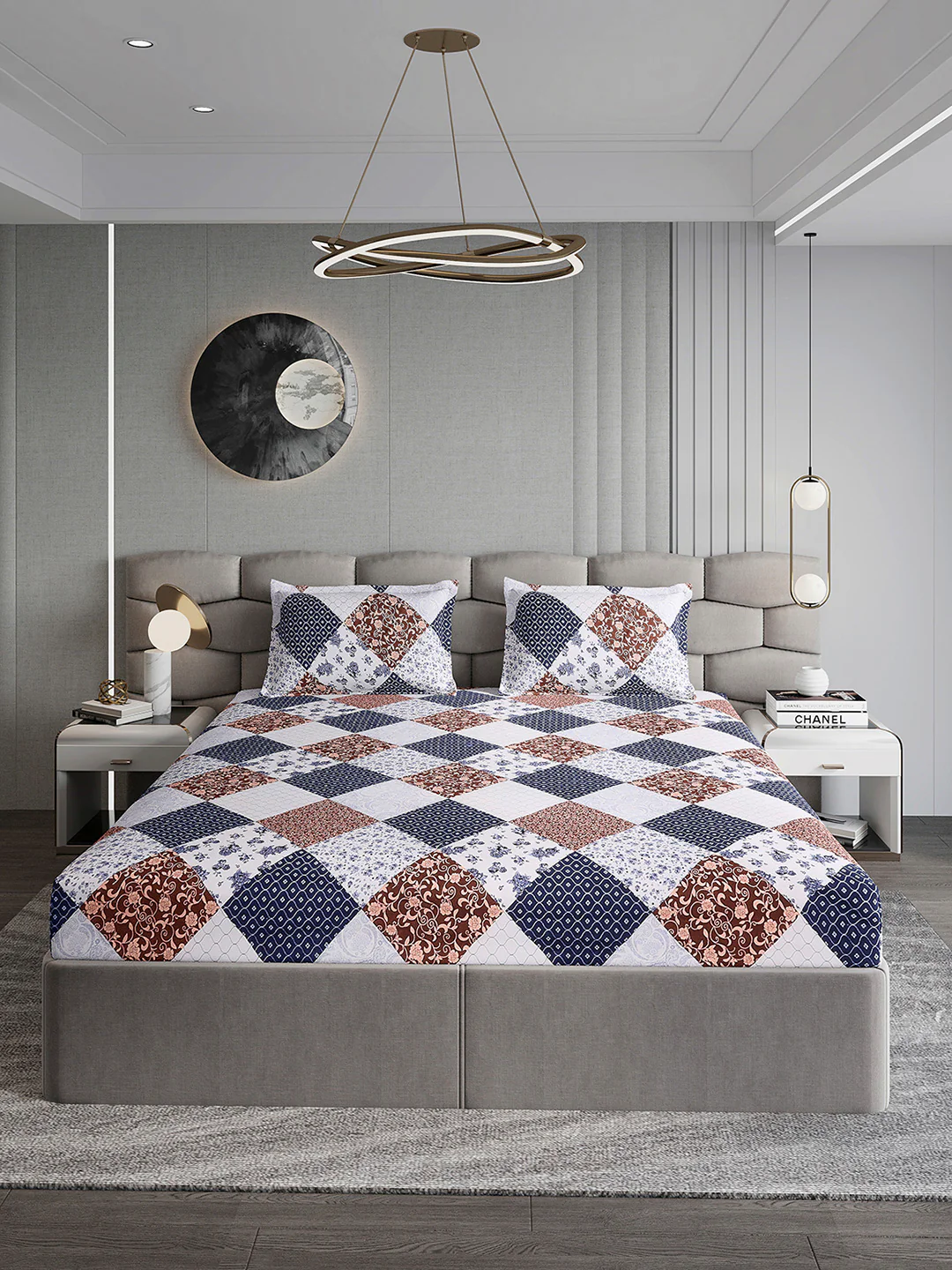 254 GSM Micro King Fitted Bed 1 Fitted Bedsheet with 2 Pillow Cover (Clare FT) - Image 2