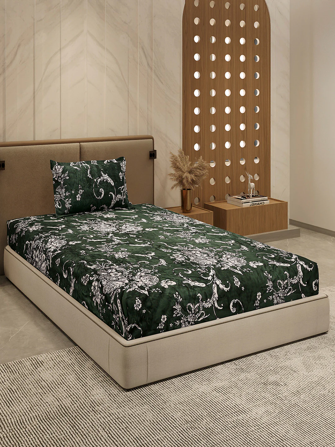 264 GSM Polyester Single Bed 1 Bedsheet with 1 Pillow Cover (Nixie Piece) - Image 4