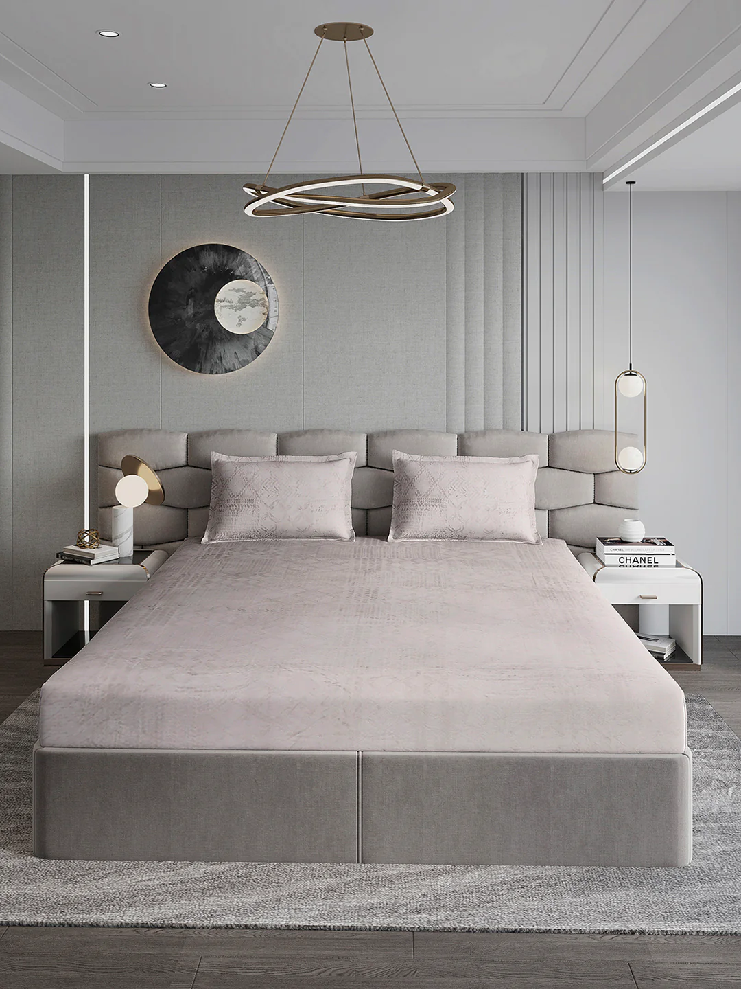 267 GSM Polyester King Bed 1 Bedsheet with 2 Pillow Cover (Master Piece) - Image 2