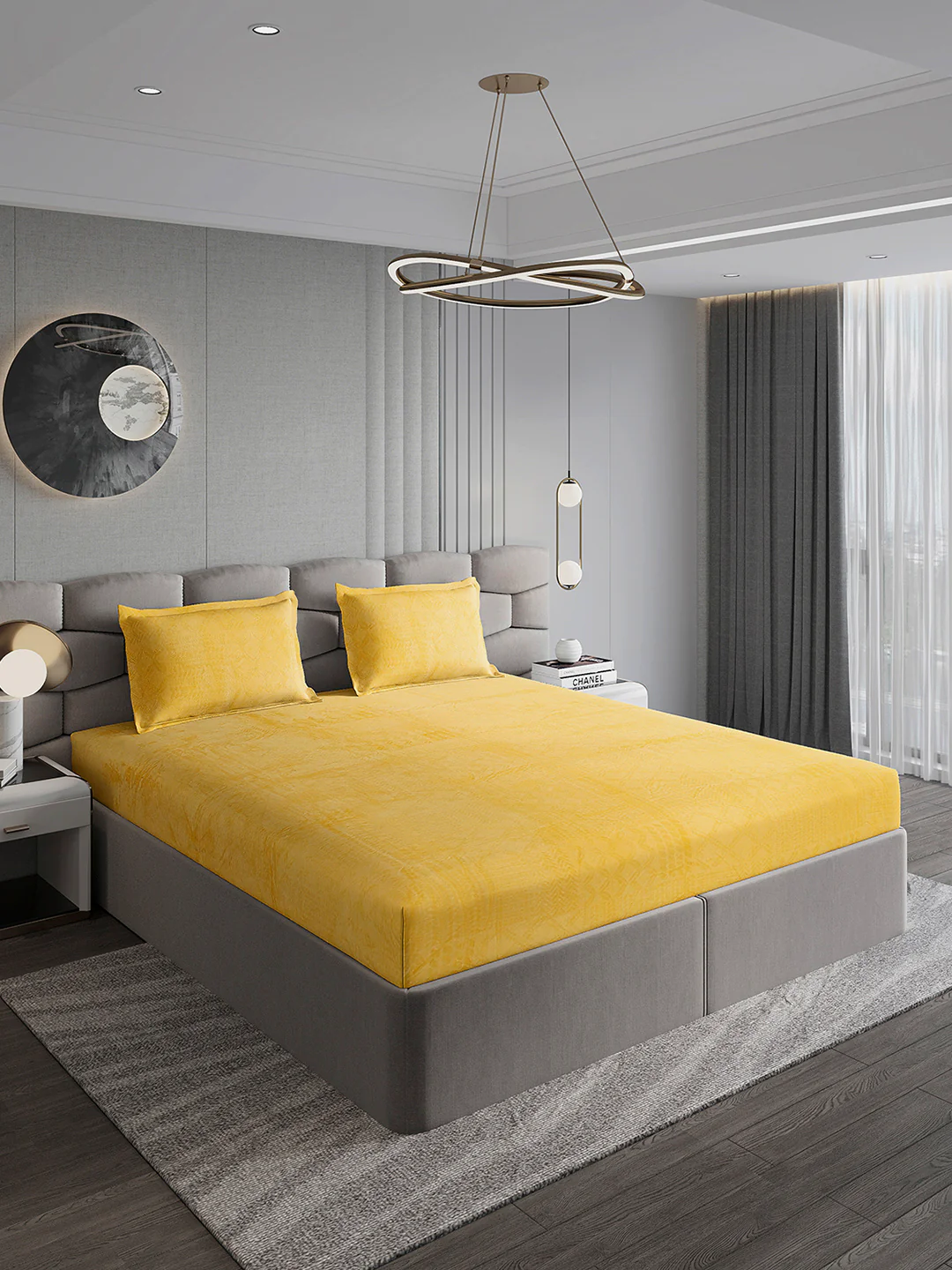 267 GSM Polyester King Bed 1 Bedsheet with 2 Pillow Cover (Master Piece) - Image 4