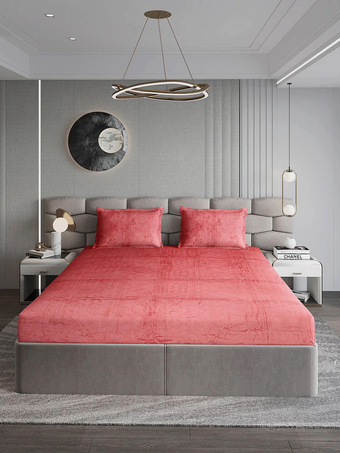267 GSM Polyester King Bed 1 Bedsheet with 2 Pillow Cover (Master Piece) - Image 2
