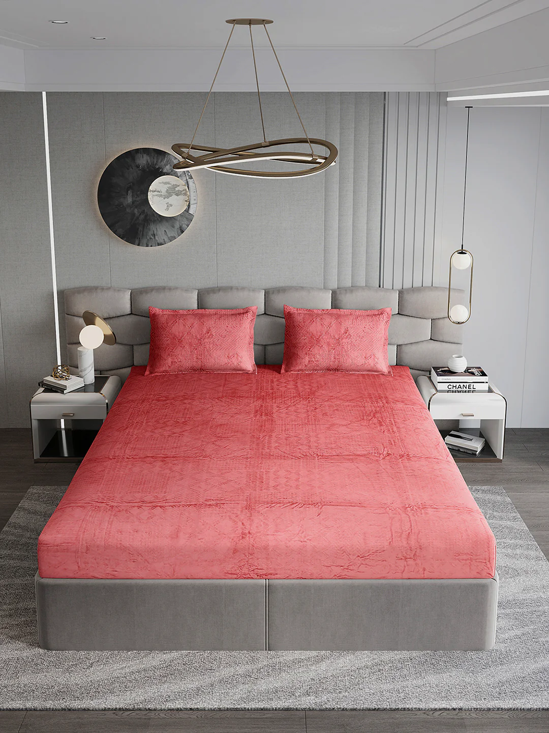 267 GSM Polyester King Bed 1 Bedsheet with 2 Pillow Cover (Master Piece) - Image 3