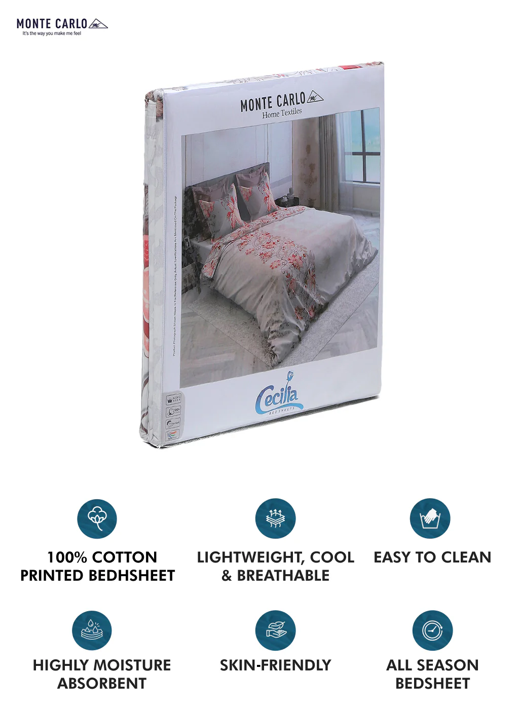300 TC Cotton Double Bedsheet with 2 Pillow Covers - Image 9