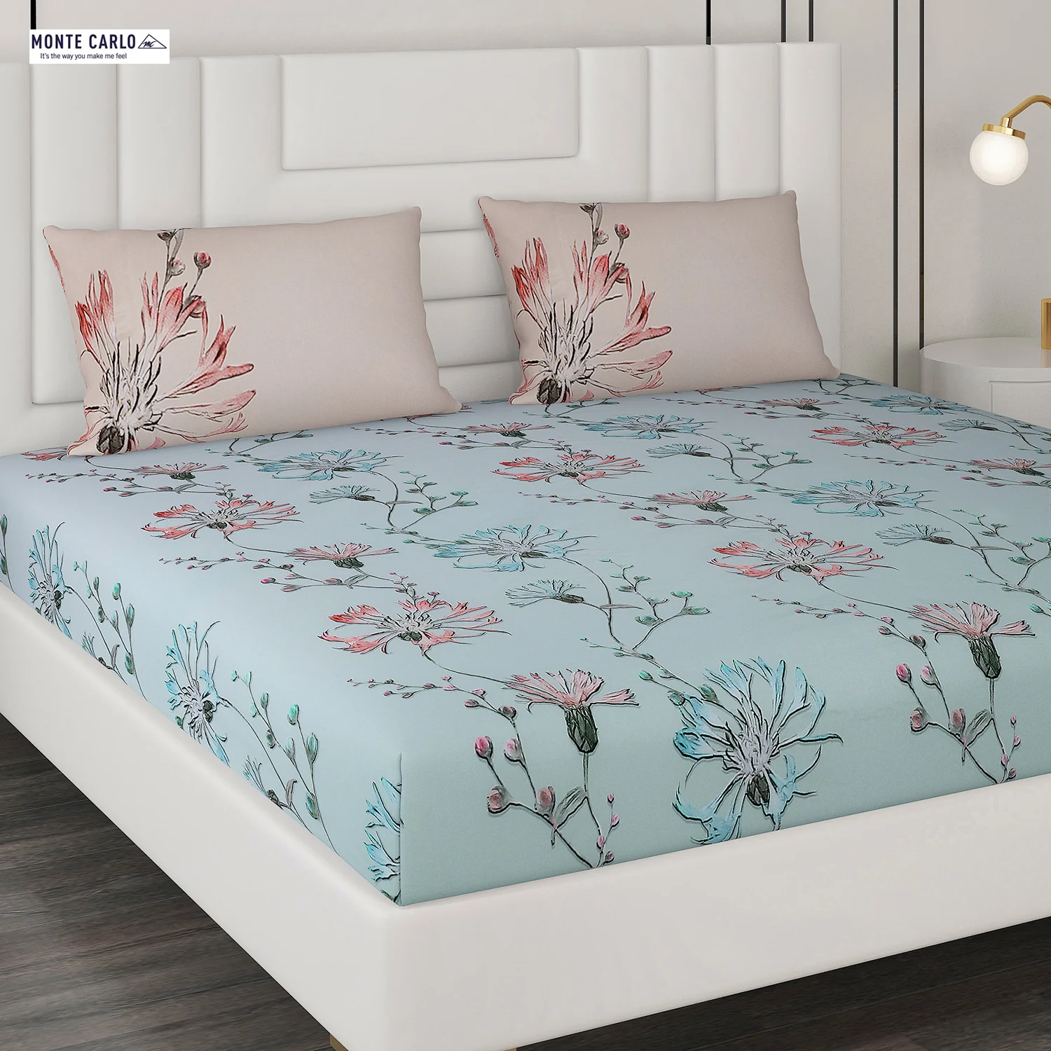 300 TC Cotton Double Bedsheet with 2 Pillow Covers - Image 4