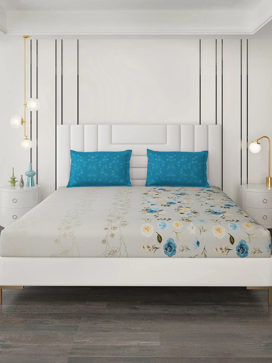 300 TC Cotton Double Bedsheet with 2 Pillow Covers - Image 3