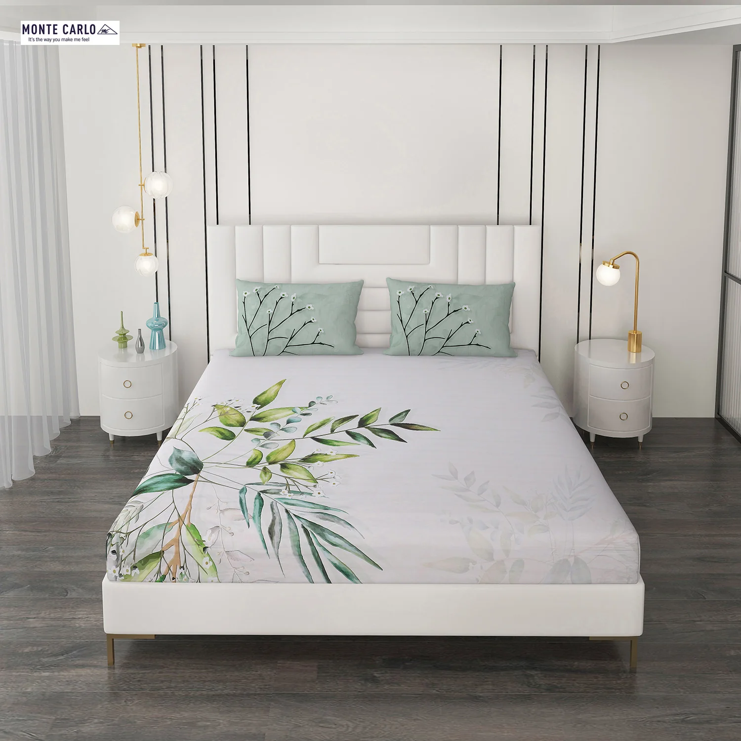 300 TC Cotton Double Bedsheet with 2 Pillow Covers - Image 2
