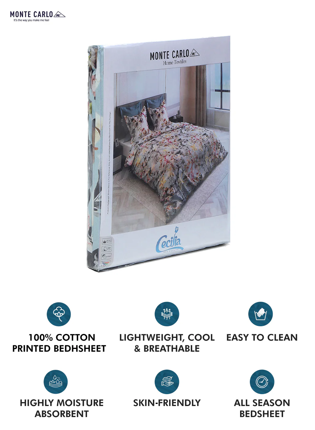 300 TC Cotton Double Bedsheet with 2 Pillow Covers - Image 9