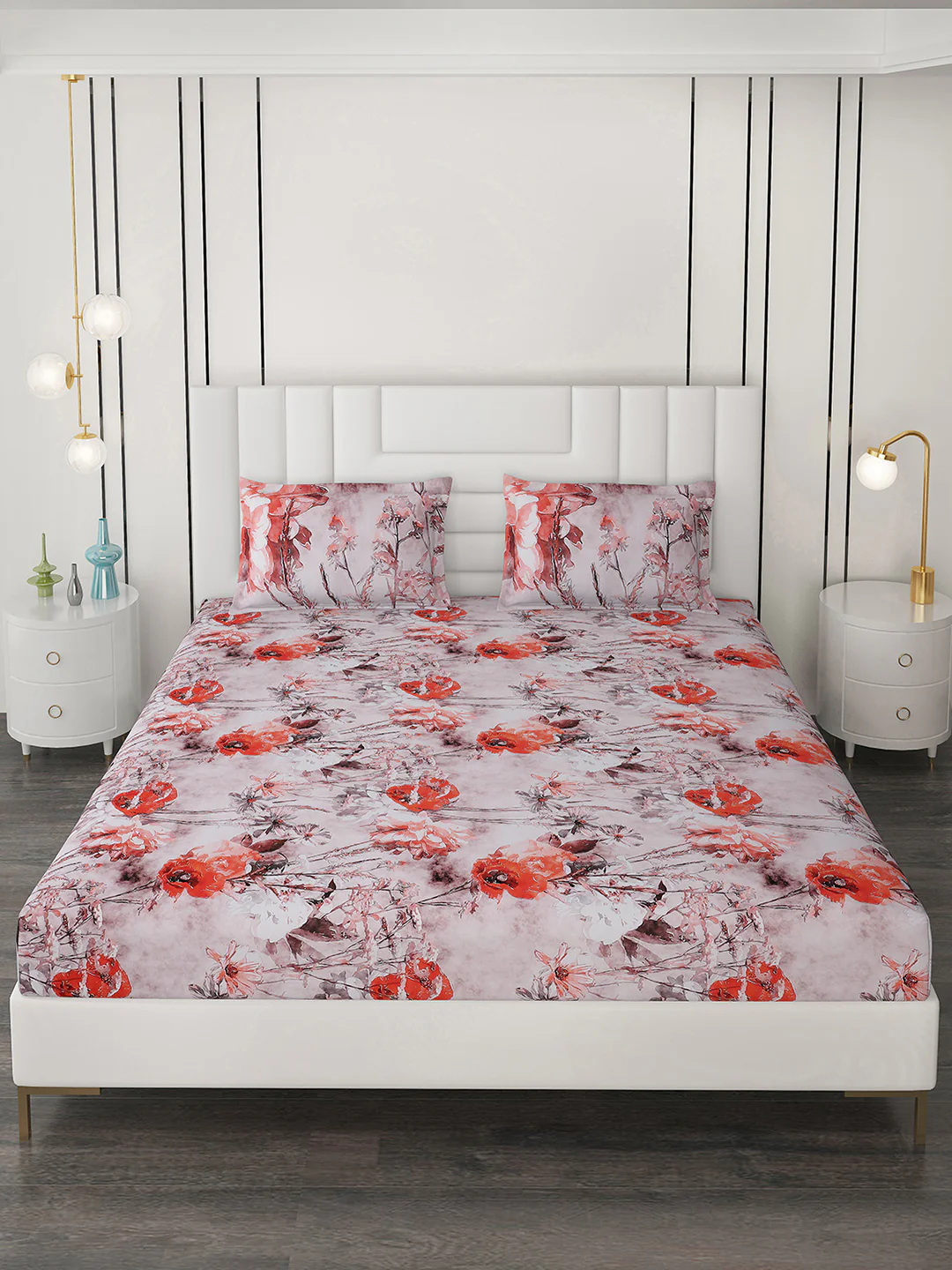 300 TC Cotton Double Bedsheet with 2 Pillow Covers - Image 2