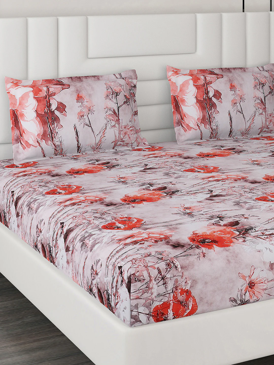 300 TC Cotton Double Bedsheet with 2 Pillow Covers - Image 4