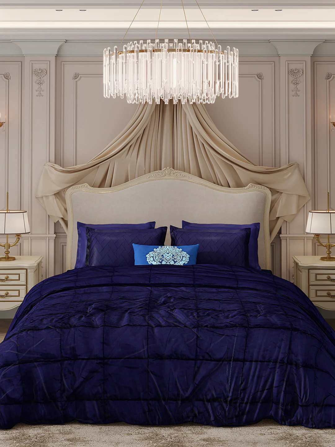 300 TC Cotton King Size Luxury 11 Pc Bedding Set (Trousseau) - Image 3