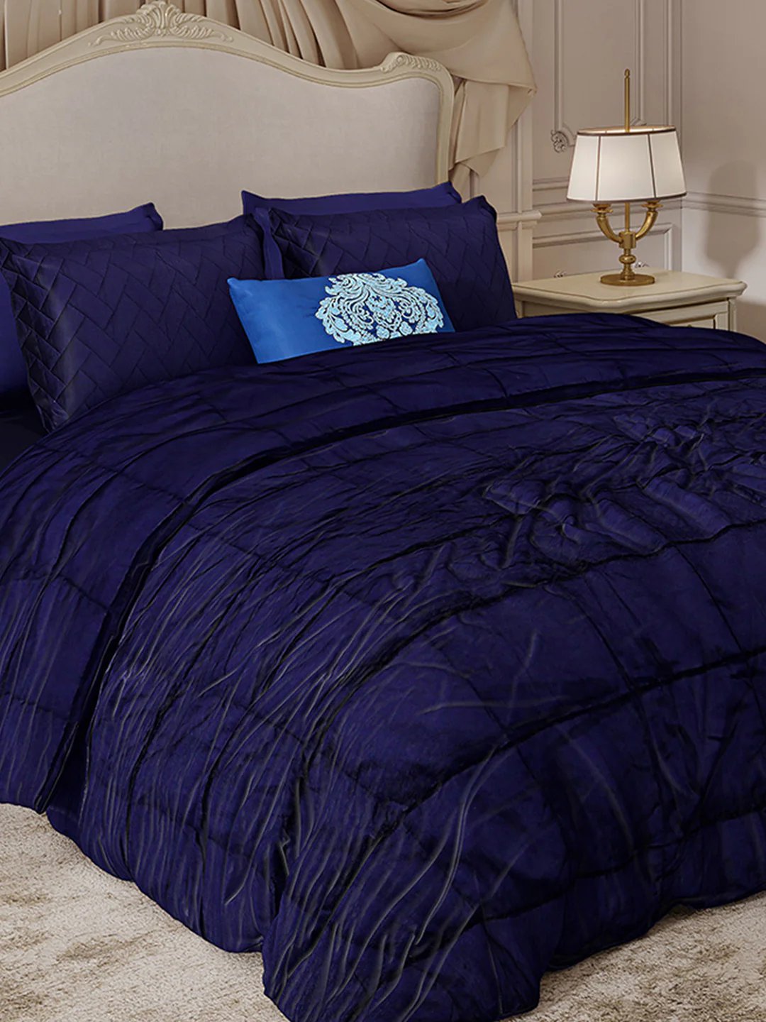 300 TC Cotton King Size Luxury 11 Pc Bedding Set (Trousseau) - Image 4