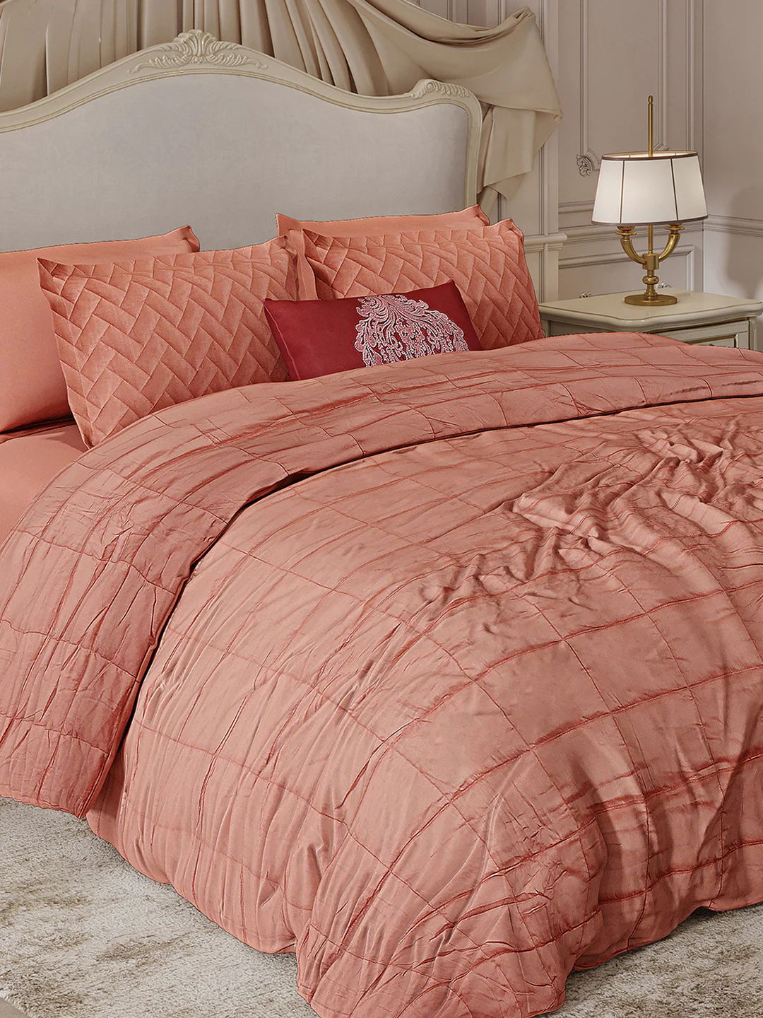 300 TC Cotton King Size Luxury 11 Pc Bedding Set (Trousseau) - Image 4