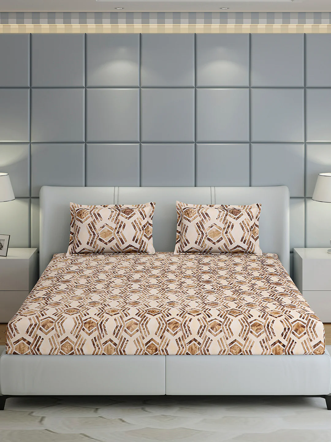 349 GSM Polyester King Bed 1 Bedsheet with 2 Pillow Cover (Carnival) - Image 2