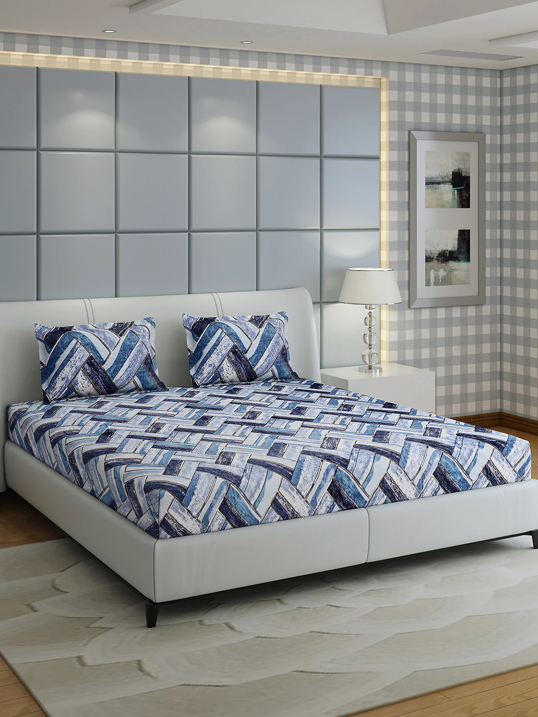 349 GSM Polyester King Bed 1 Bedsheet with 2 Pillow Cover (Carnival) - Image 4