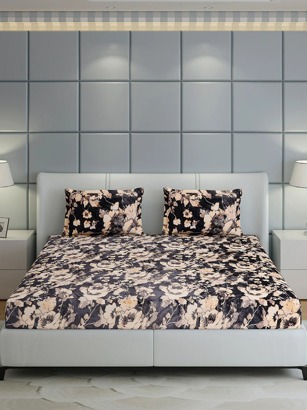 349 GSM Polyester King Bed 1 Bedsheet with 2 Pillow Cover (Carnival) - Image 2