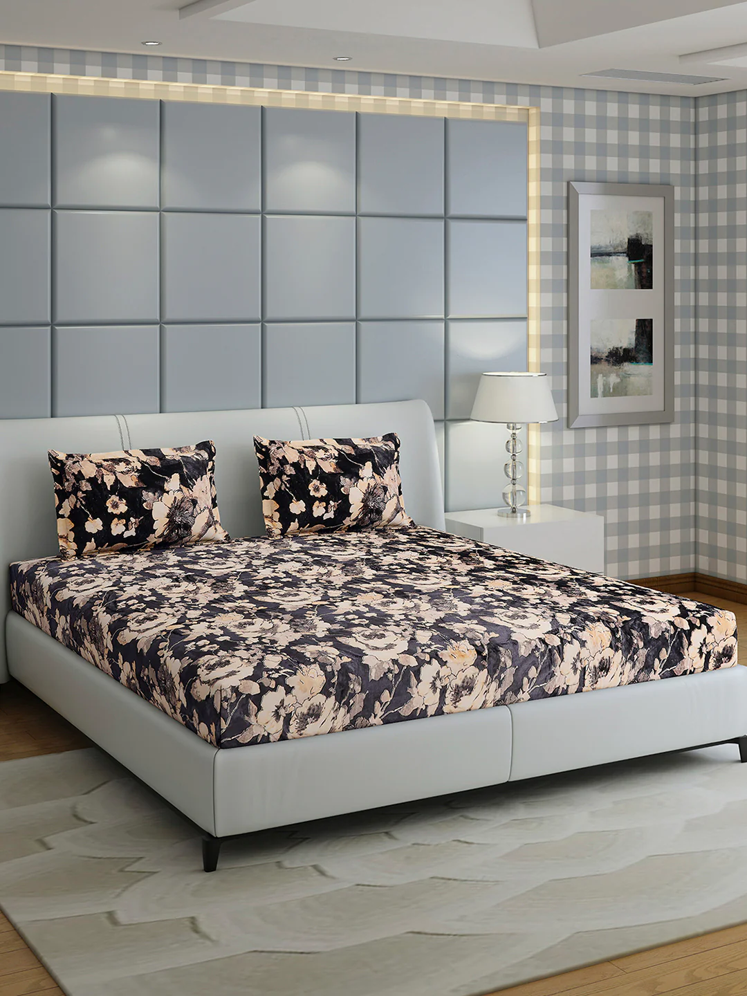 349 GSM Polyester King Bed 1 Bedsheet with 2 Pillow Cover (Carnival) - Image 4