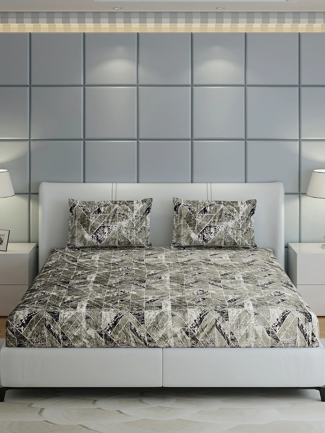349 GSM Polyester King Bed 1 Bedsheet with 2 Pillow Cover (Carnival) - Image 2