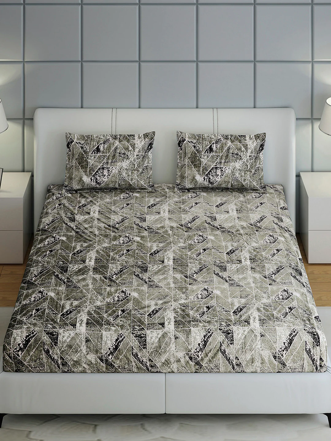 349 GSM Polyester King Bed 1 Bedsheet with 2 Pillow Cover (Carnival) - Image 3