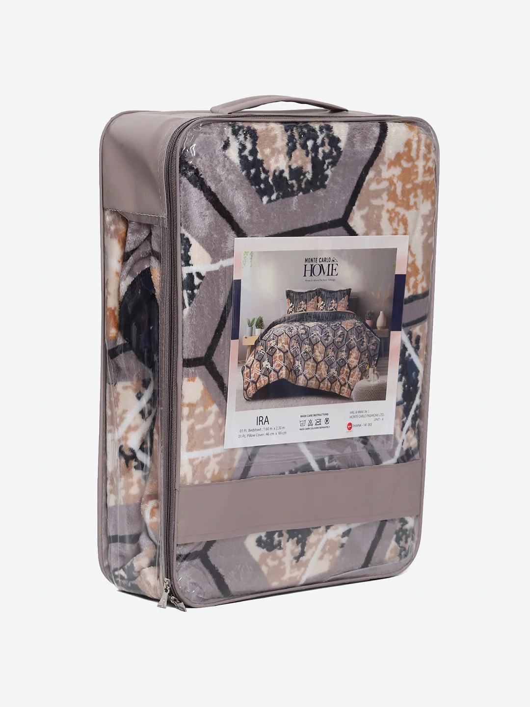 353 GSM Polyester Single Bed 1 Bedsheet with 1 Pillow Cover (Ira) - Image 9