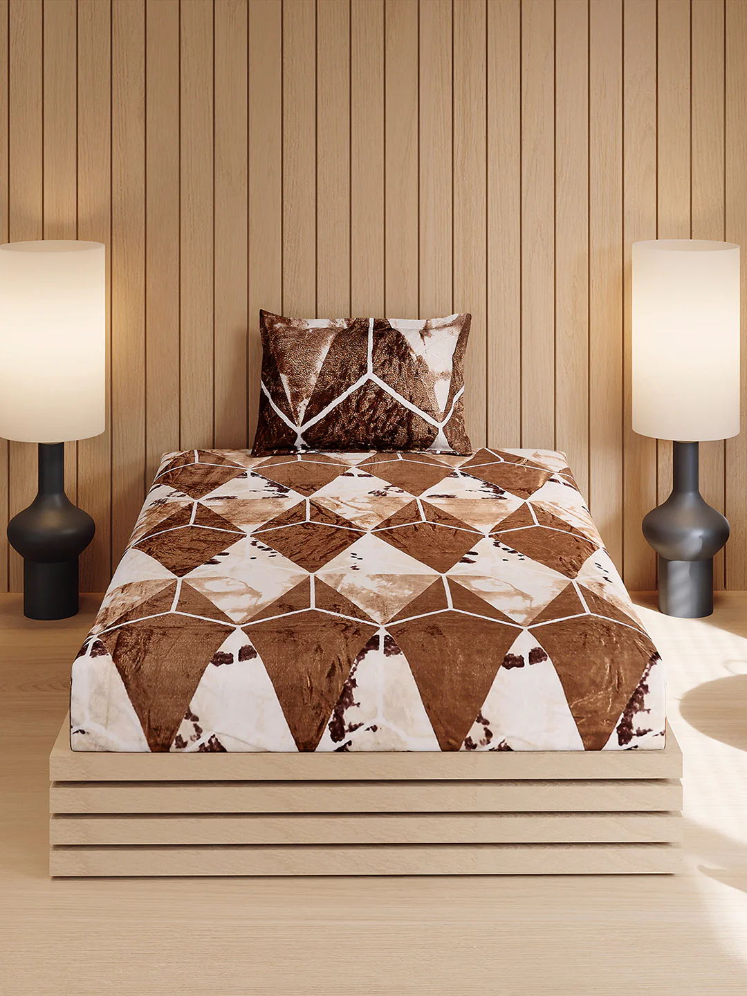 353 GSM Polyester Single Bed 1 Bedsheet with 1 Pillow Cover (Ira) - Image 2