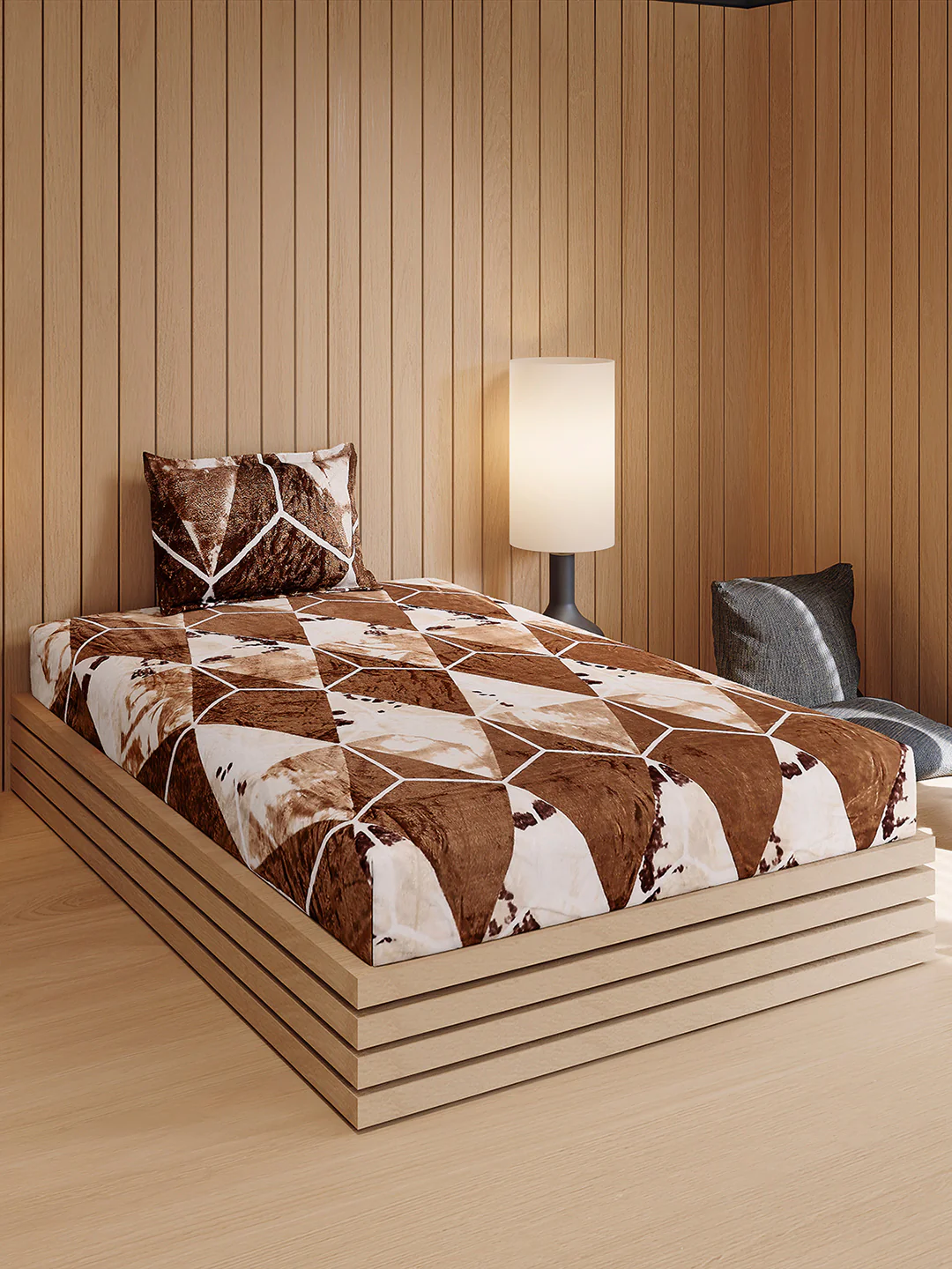 353 GSM Polyester Single Bed 1 Bedsheet with 1 Pillow Cover (Ira) - Image 4