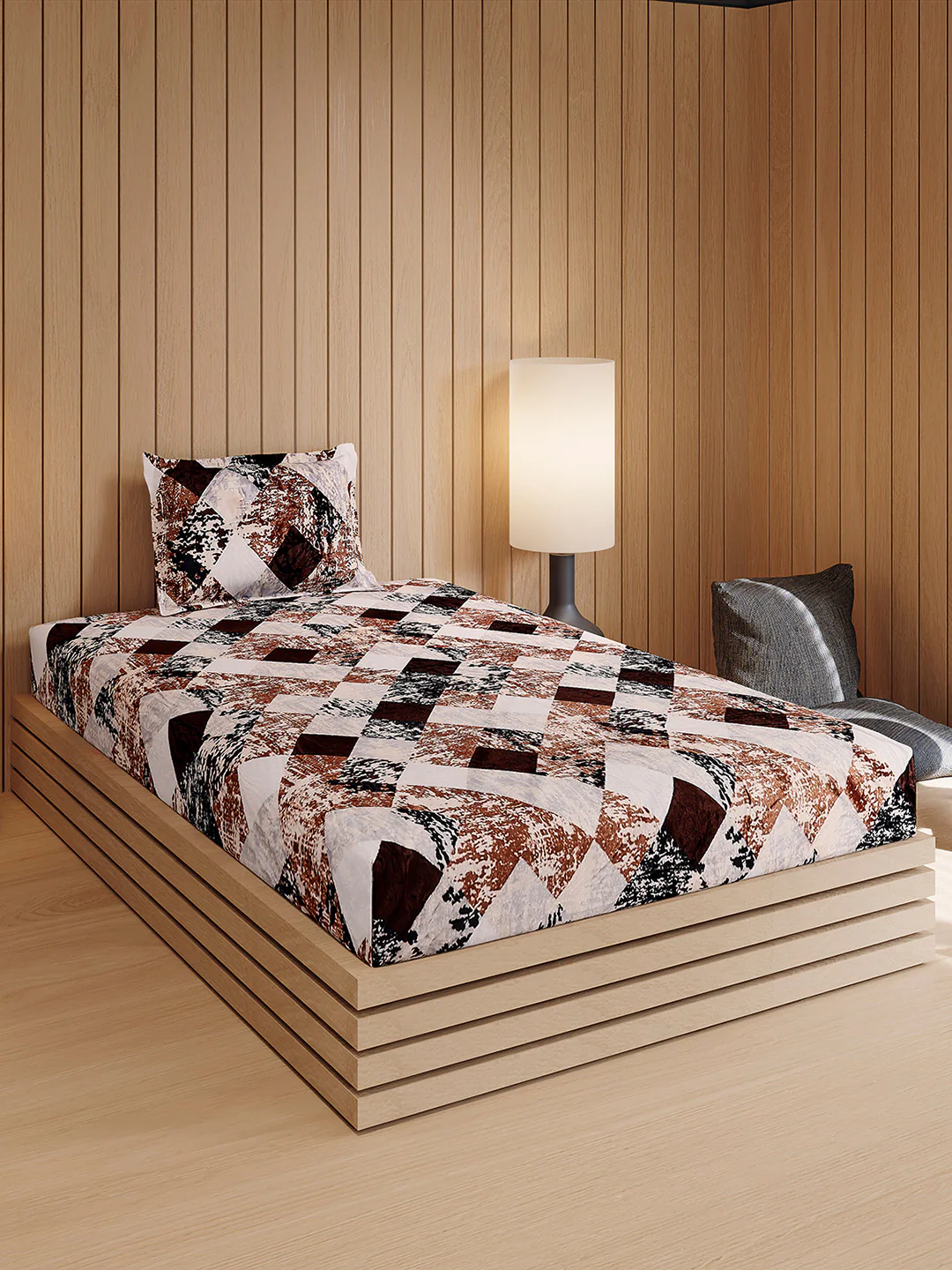 353 GSM Polyester Single Bed 1 Bedsheet with 1 Pillow Cover (Ira) - Image 4