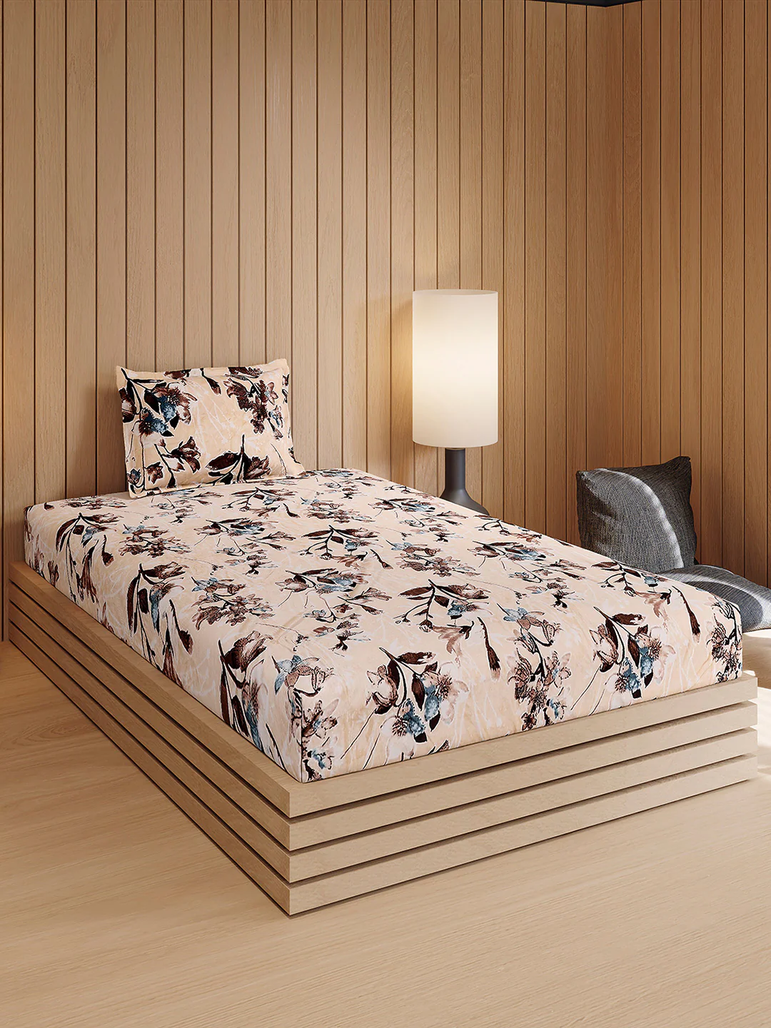 353 GSM Polyester Single Bed 1 Bedsheet with 1 Pillow Cover (Ira) - Image 4
