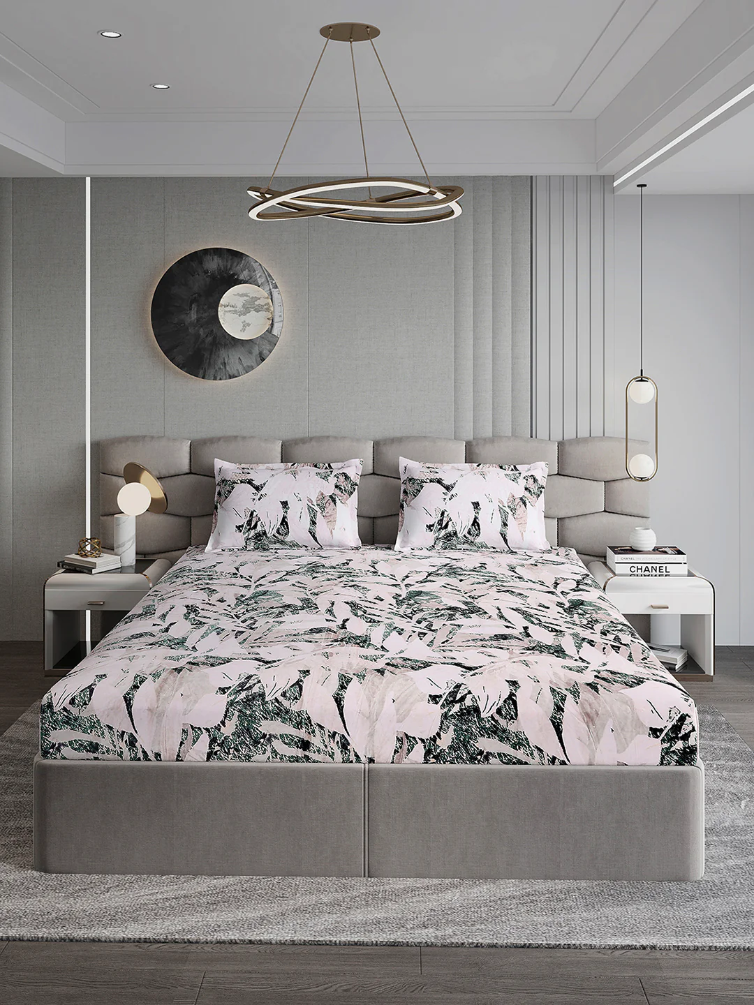 371 GSM Polyester King Bed 1 Bedsheet with 2 Pillow Cover (Rubina King) - Image 2
