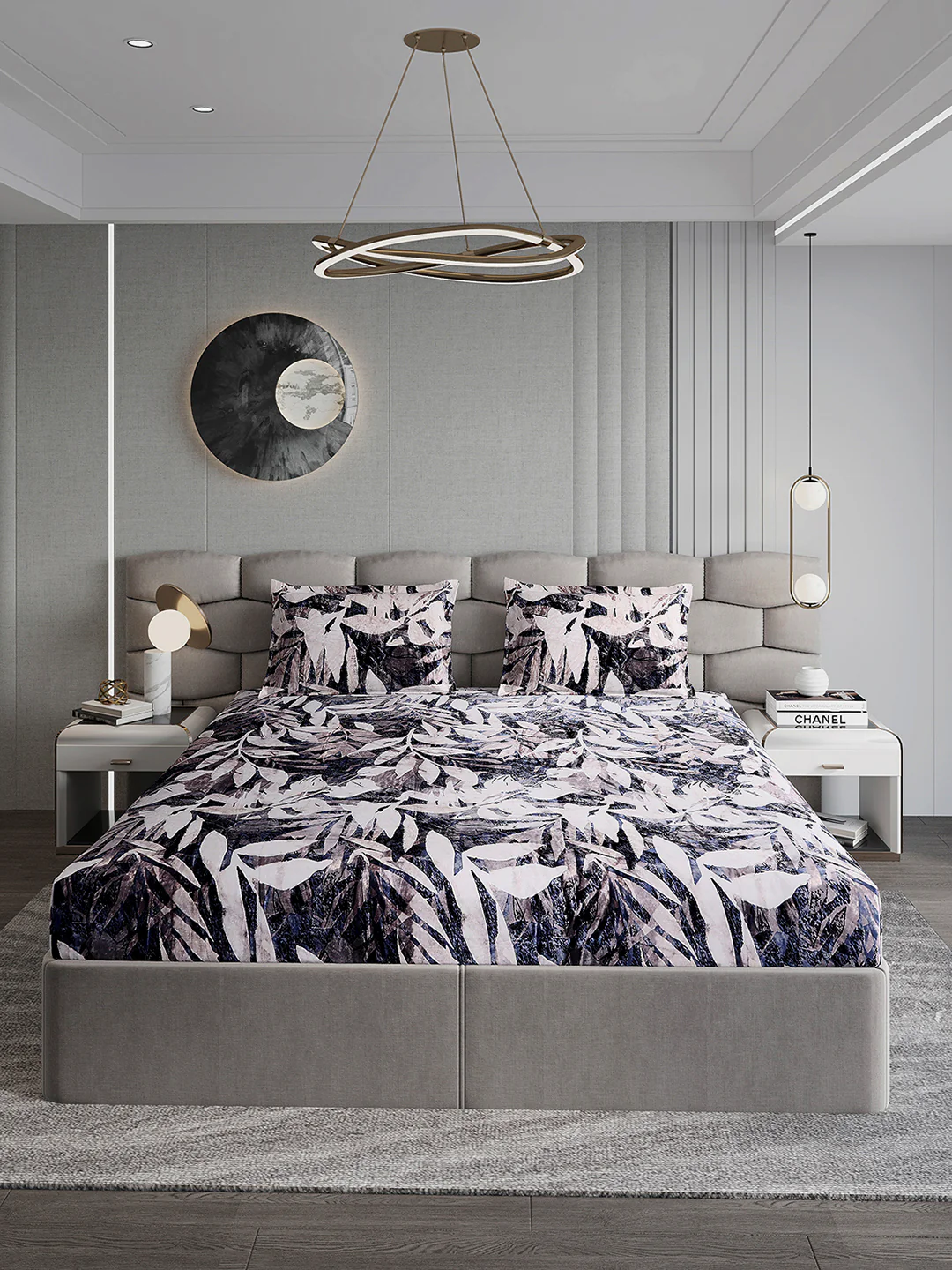 371 GSM Polyester King Bed 1 Bedsheet with 2 Pillow Cover (Rubina King) - Image 2