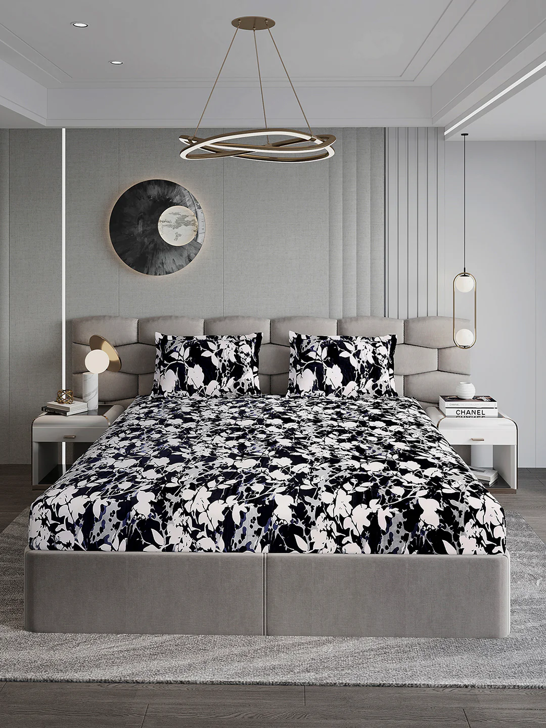 371 GSM Polyester King Bed 1 Bedsheet with 2 Pillow Cover (Rubina King) - Image 2