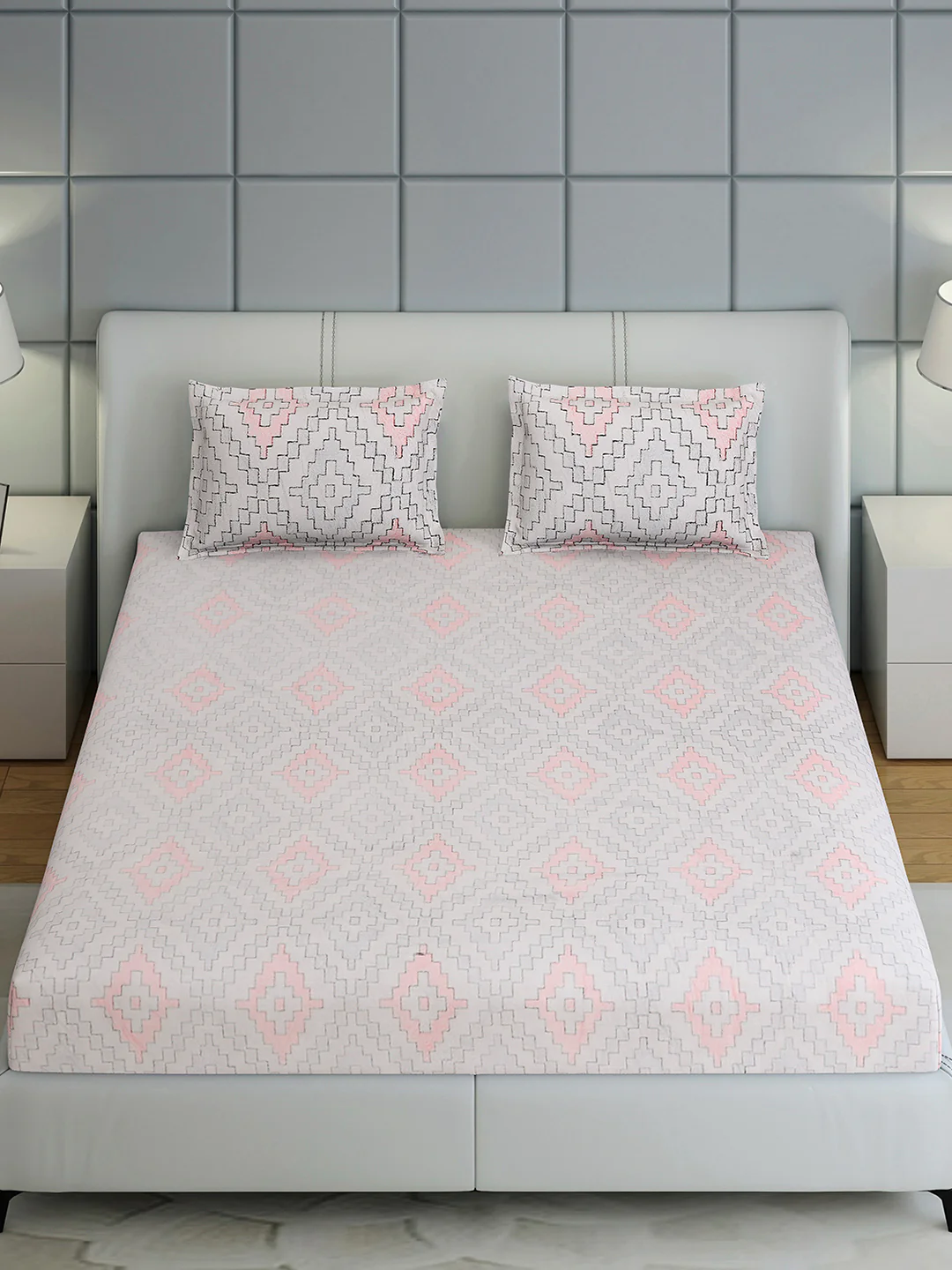 378 GSM Polyester King Bed 1 Bedsheet with 2 Pillow Cover (Hill Top) - Image 3