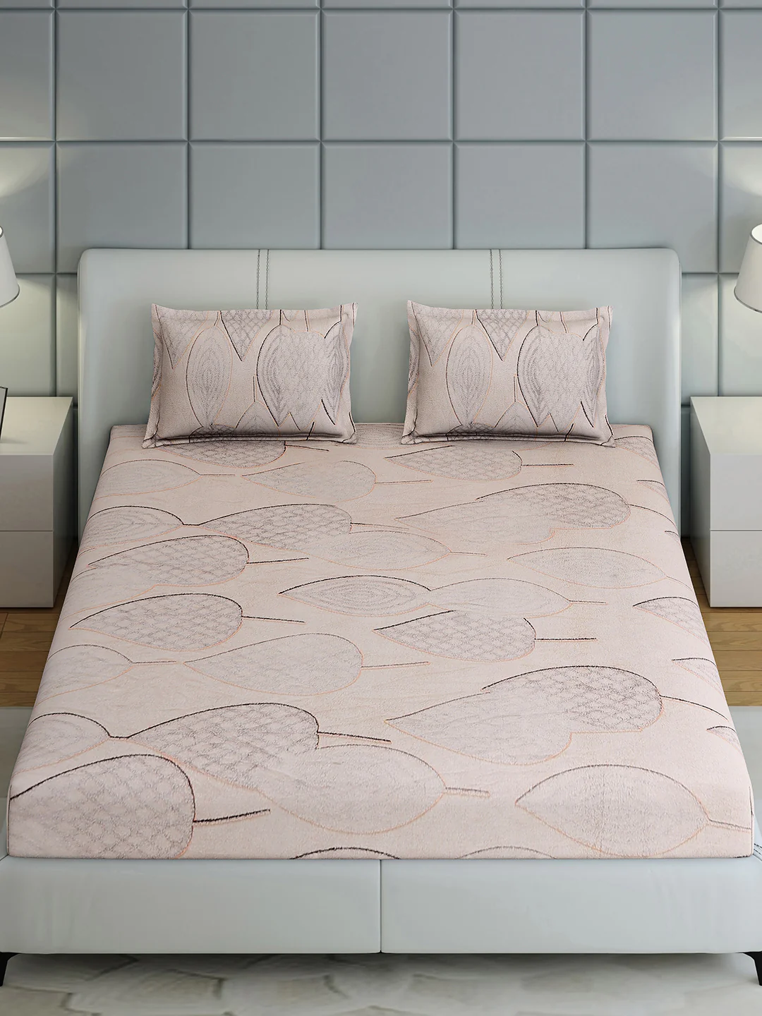 378 GSM Polyester King Bed 1 Bedsheet with 2 Pillow Cover (Hill Top) - Image 3